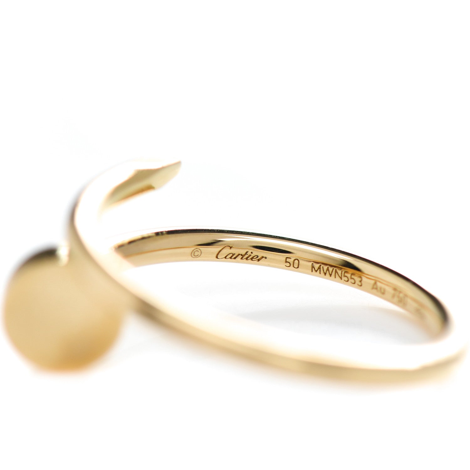 Cartier 18K Yellow Gold Small Juste Un Clou Ring 50 5.25 4 of 5