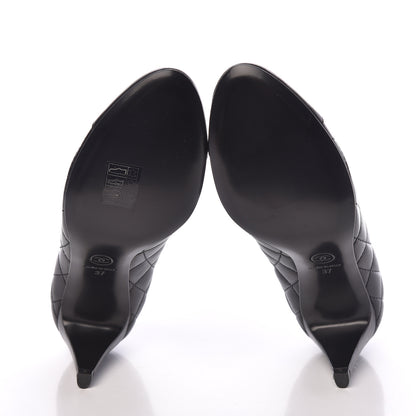Chanel Lambskin Quilted Cap Toe Pumps 37 Black 5 of 9