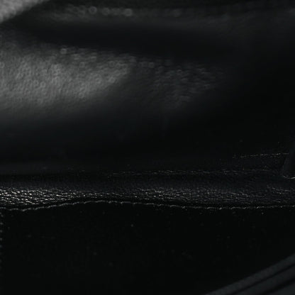 Saint Laurent Grain De Poudre Matelasse Chevron Monogram Flap Wallet Black 7 of 7