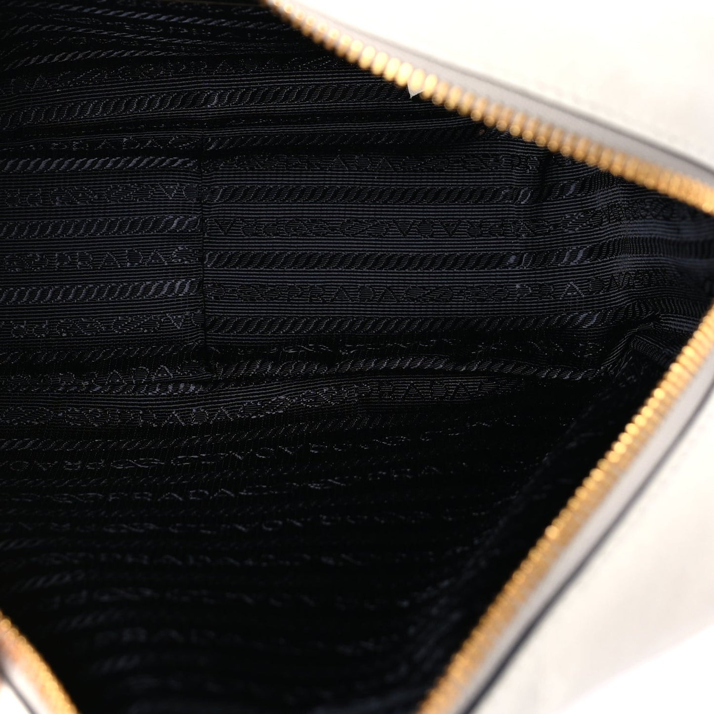 Glace Calfskin Embossed Logo Crossbody White