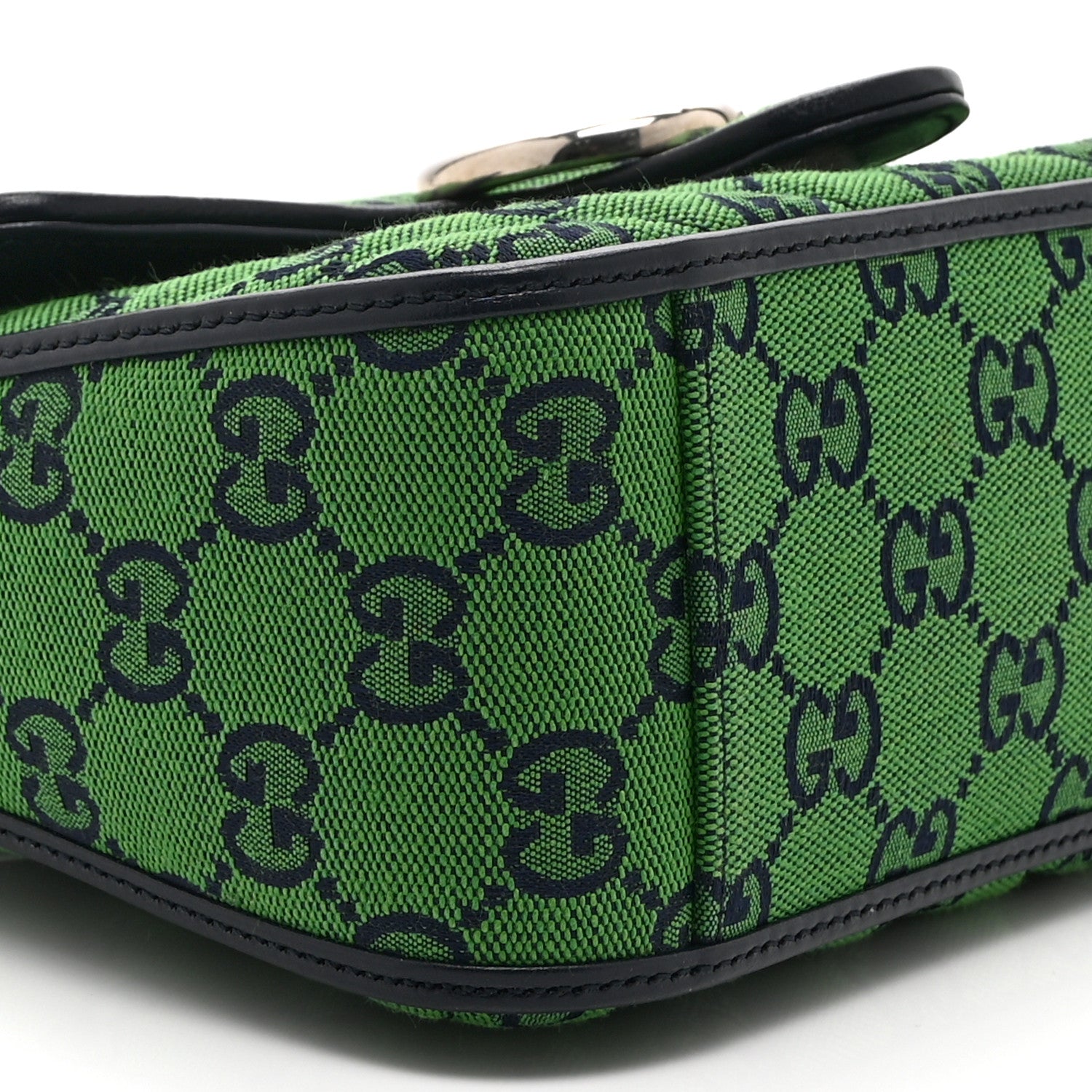Gucci Monogram Multicolor Matelasse Diagonal Mini GG Marmont Top Handle Shoulder Bag Green Blue 10 of 11