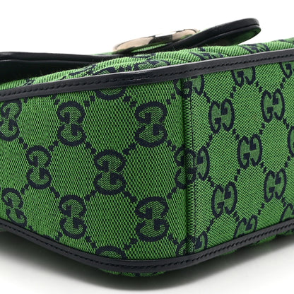 Gucci Monogram Multicolor Matelasse Diagonal Mini GG Marmont Top Handle Shoulder Bag Green Blue 10 of 11