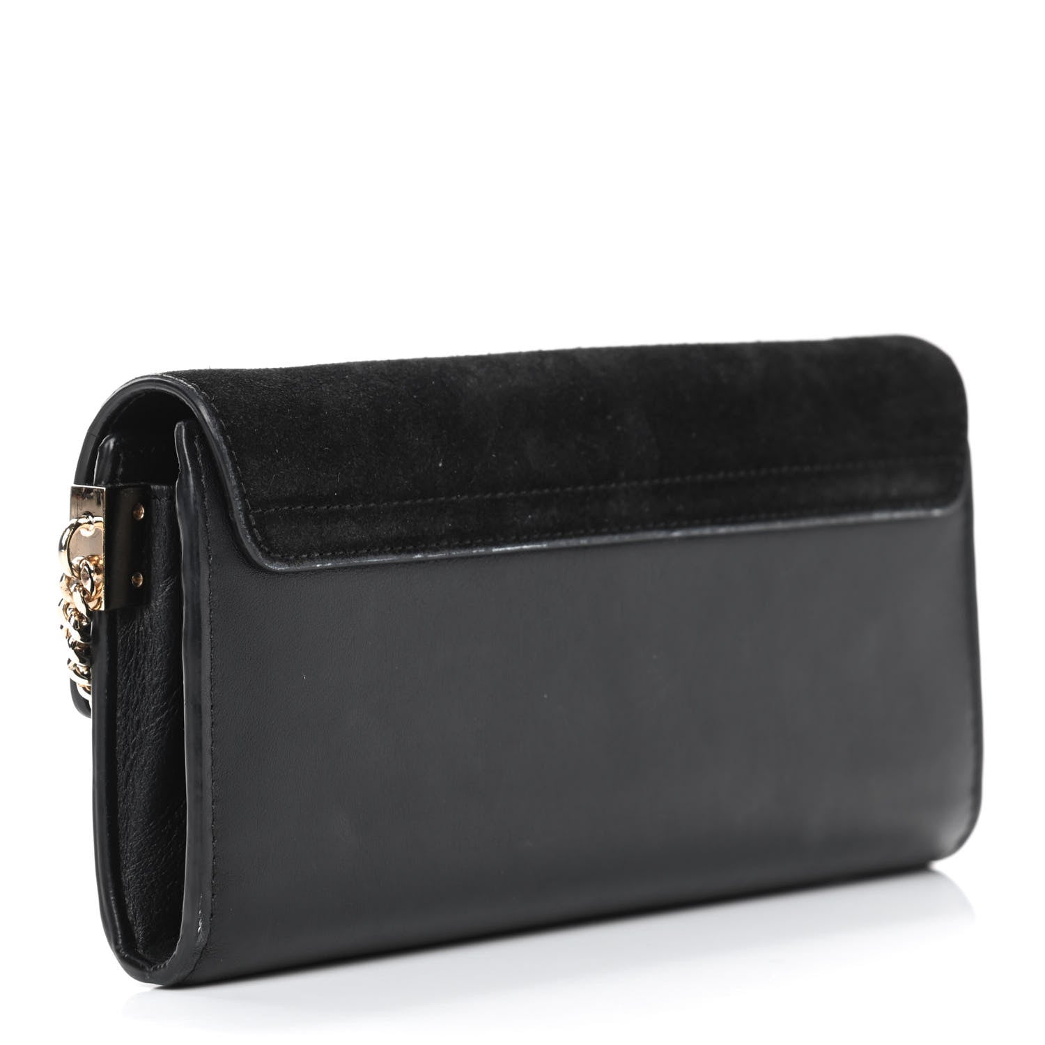 Chloe Suede Calfskin Faye Wallet Black 2 of 6