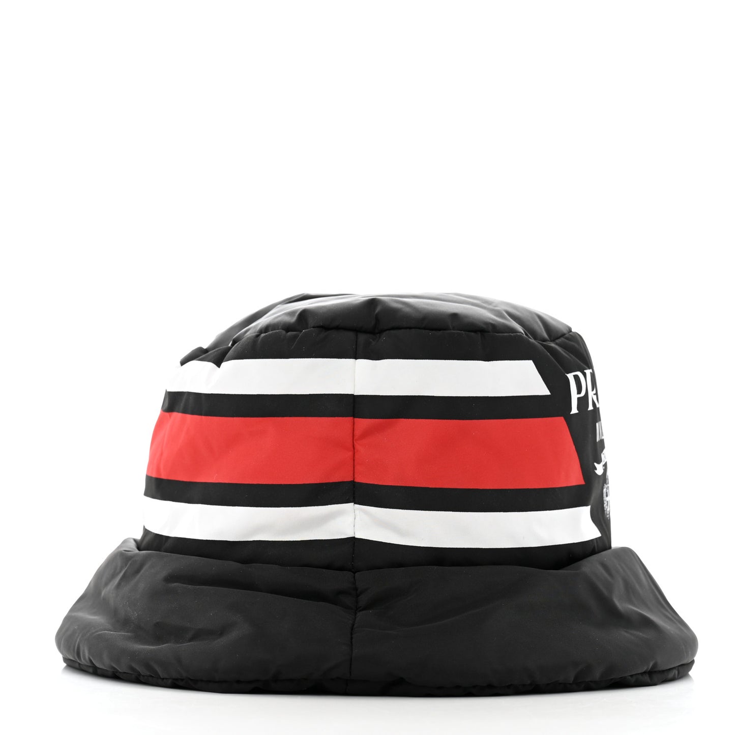 Re-Nylon Triangle Logo Padded Mens Bucket Hat XL Black Red White