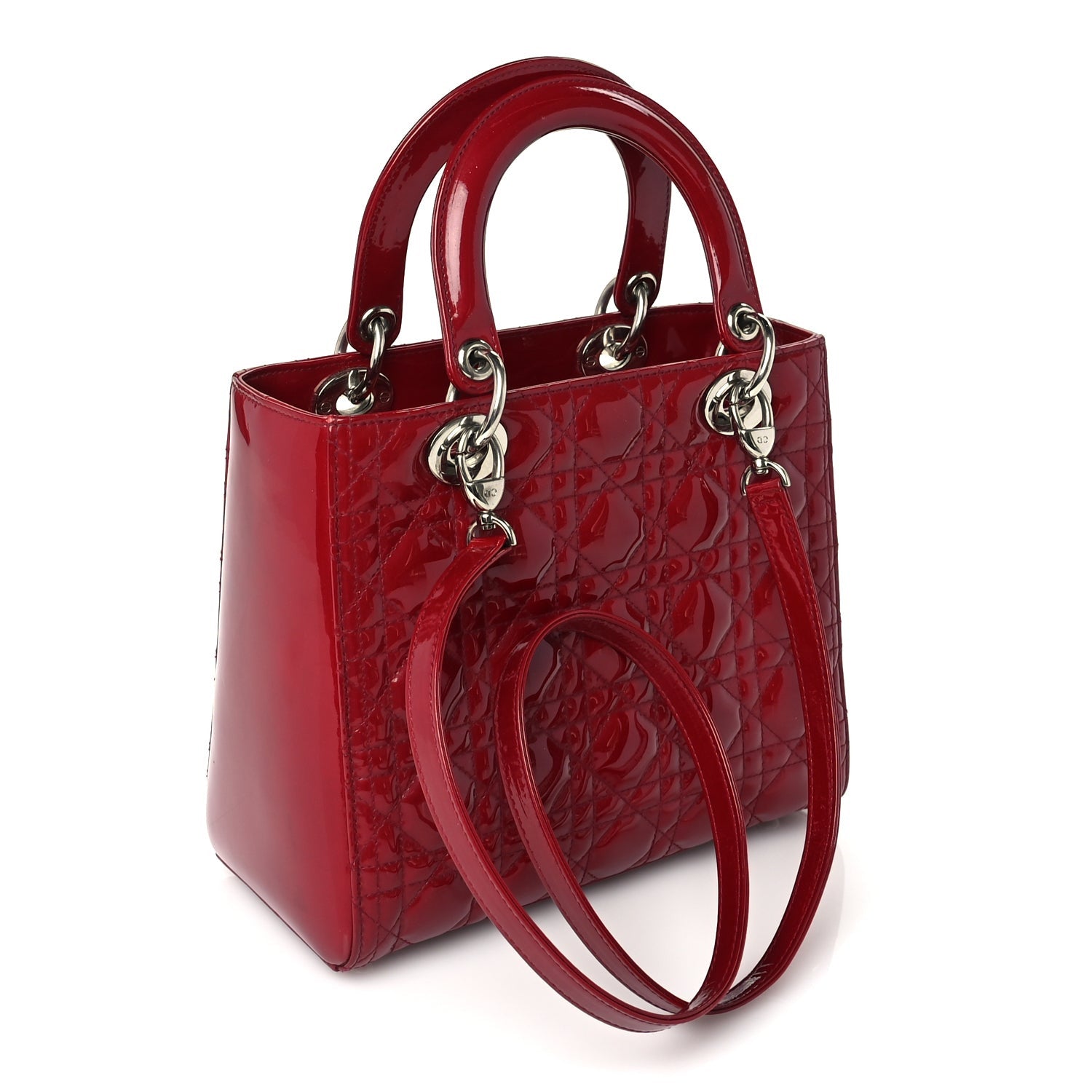 Christian Dior Patent Cannage Medium Lady Dior Red 2 of 8