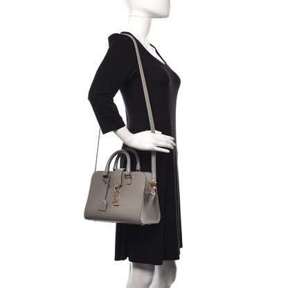 Saint Laurent Calfskin Monogram Baby Cabas Fog 2 of 10
