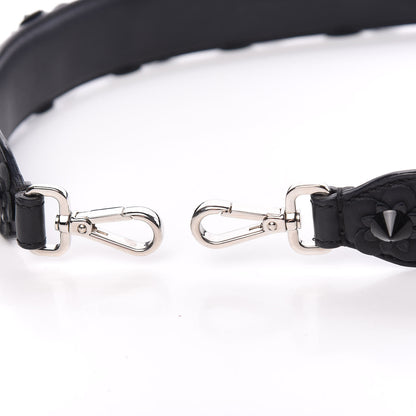 Fendi Vitello Dolce Nappa Patent Flowerland Studded Strap You Black 6 of 6