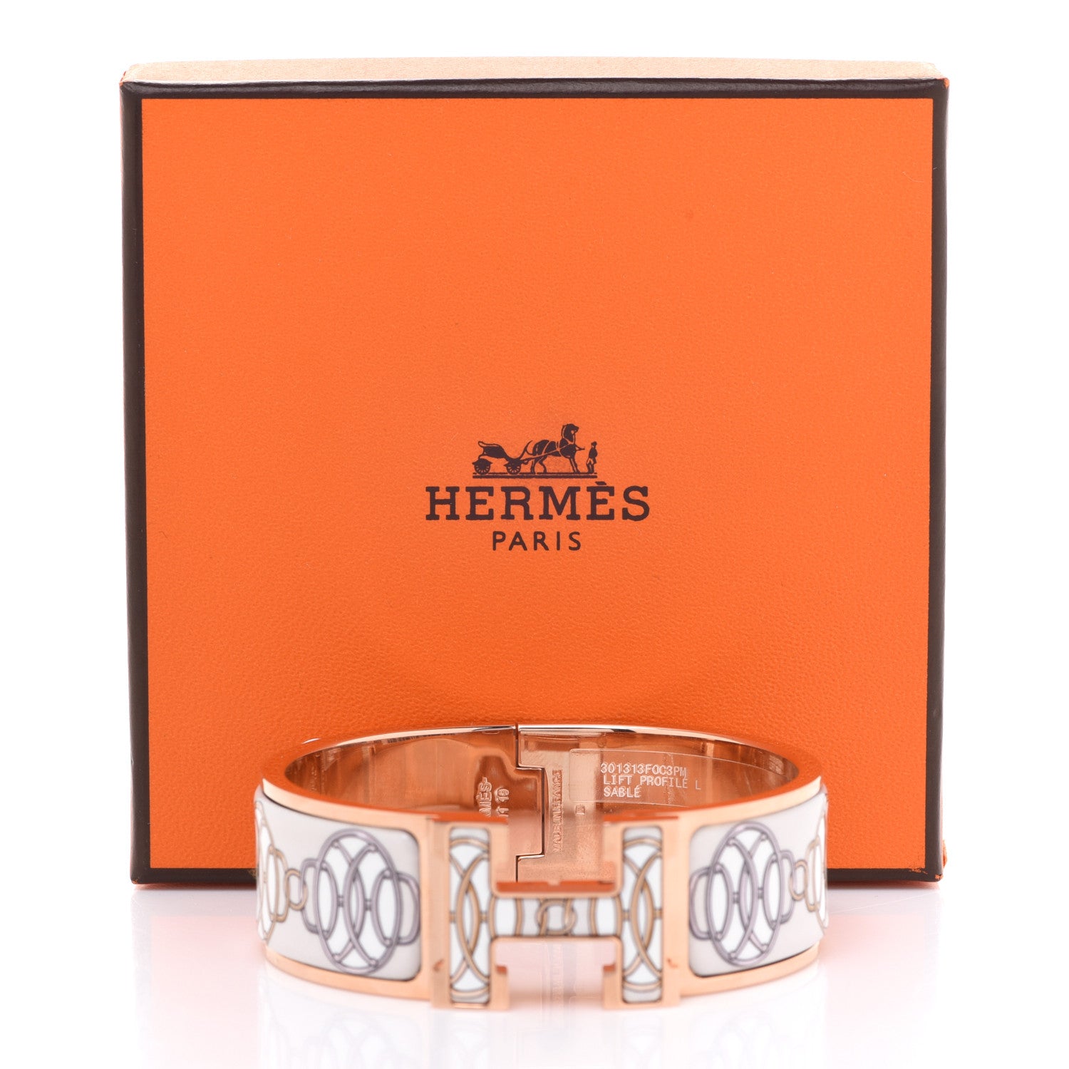 Hermes Enamel Wide Lift Profile Clic Clac H Bracelet PM Sable 7 of 7
