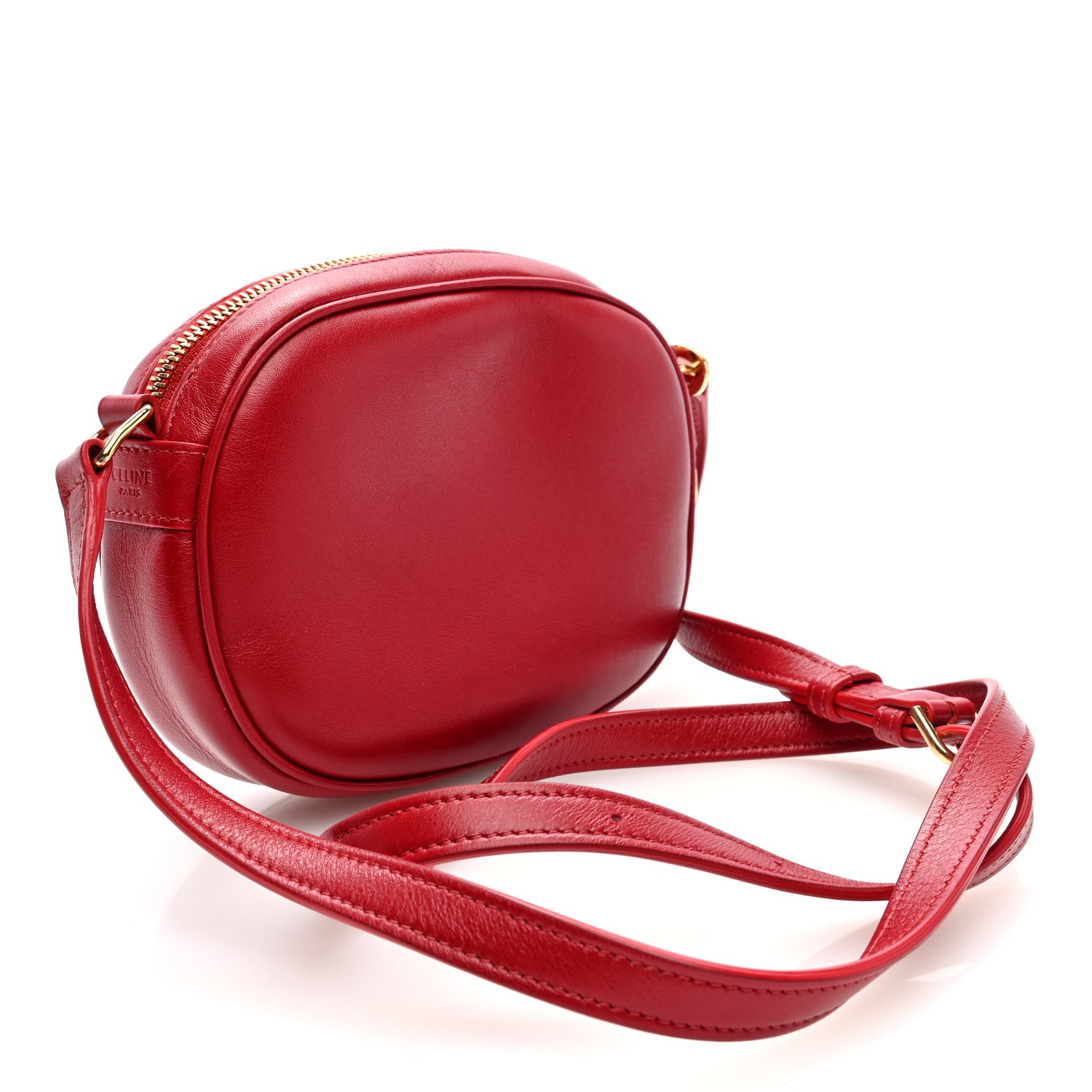 Celine Calfskin Quilted Small C Charm Bag Red 3 of 9