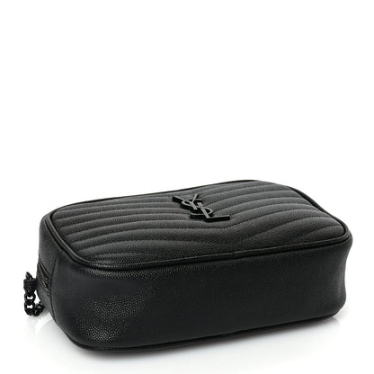 Saint Laurent Grain De Poudre Matelasse Monochrome Monogram Mini Lou Camera Bag Black 3 of 8