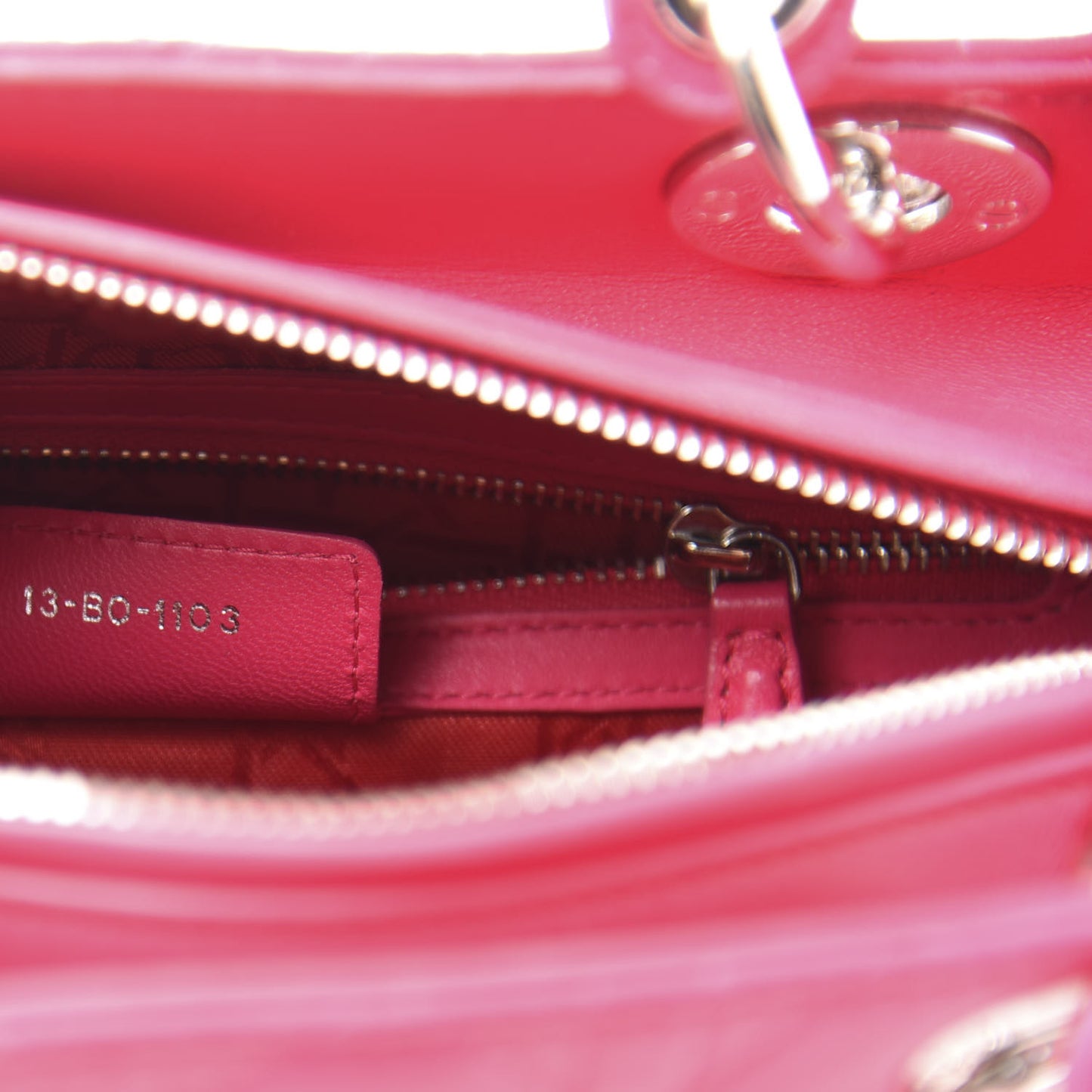 Lambskin Cannage Medium Lady Dior Fuchsia