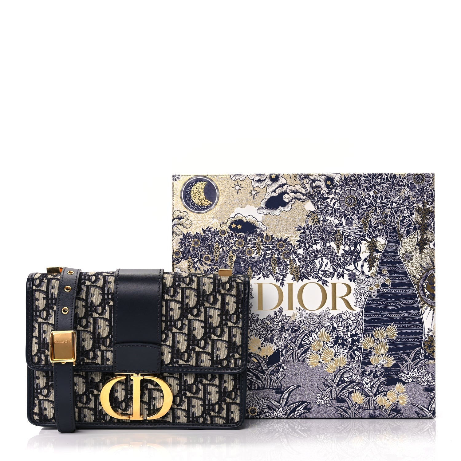 Christian Dior Oblique 30 Montaigne Flap Bag Blue 9 of 9