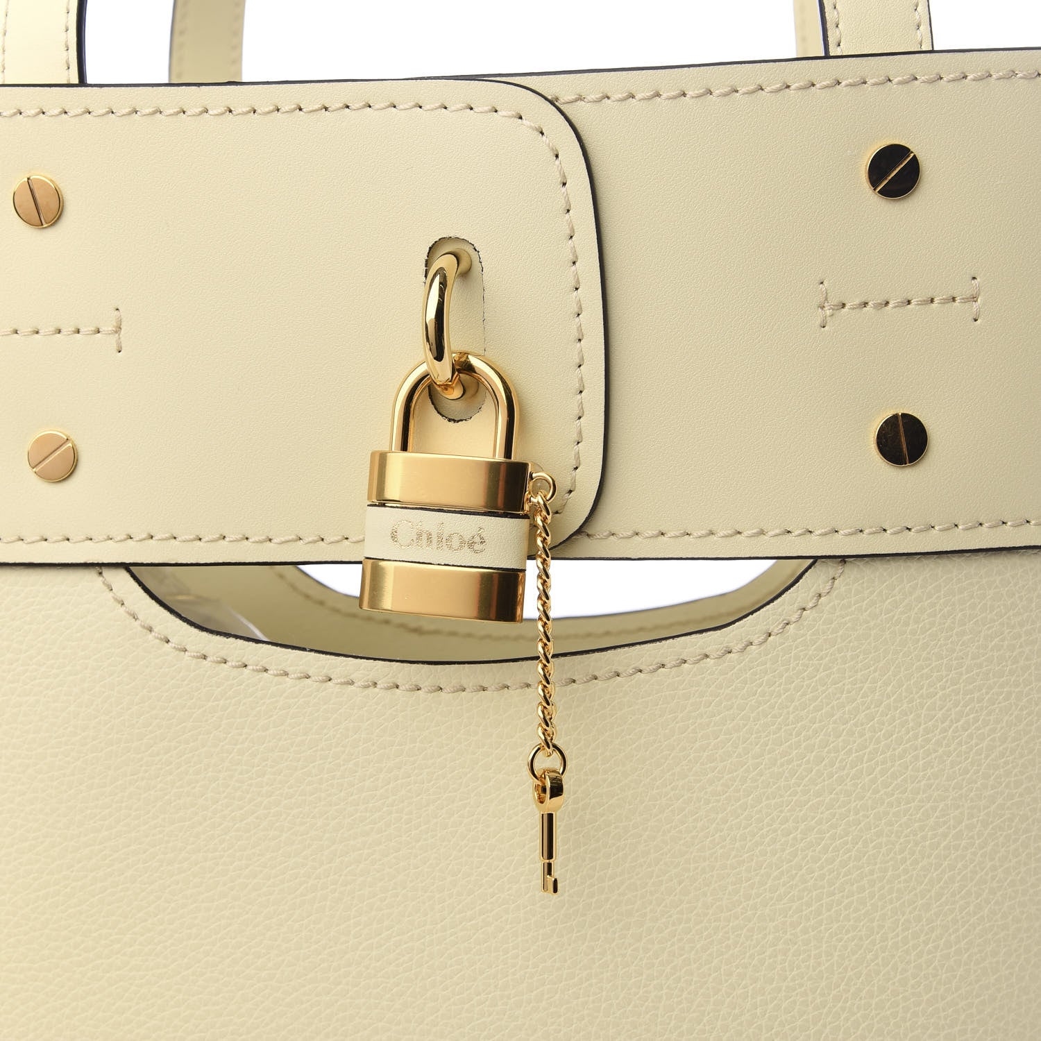 Chloe Smooth Grained Calfskin Medium Aby Tote Natural White 8 of 8