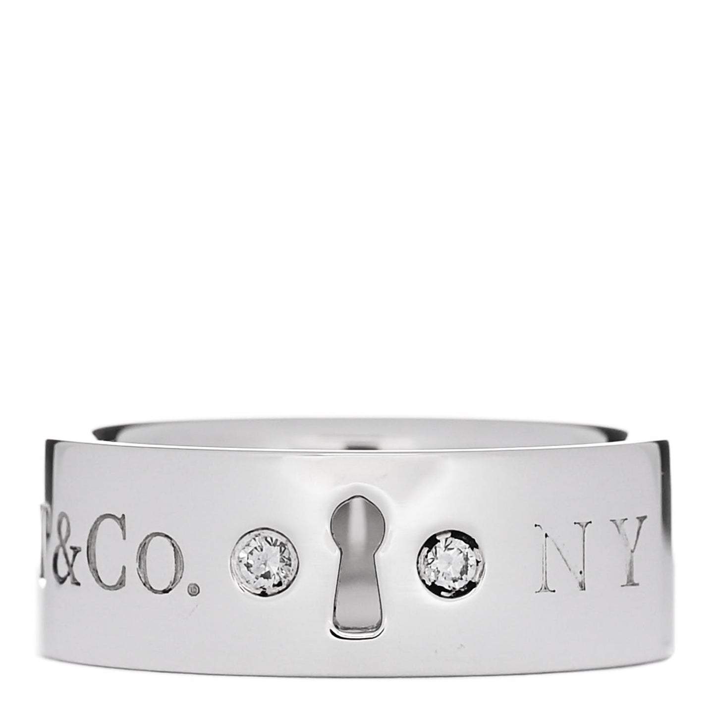 Sterling Silver Diamond Wide Locks Band Ring 46 3.75