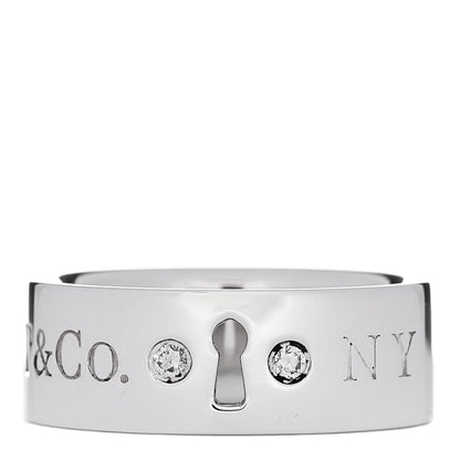 Tiffany Sterling Silver Diamond Wide Locks Band Ring 46 3.75 1 of 4