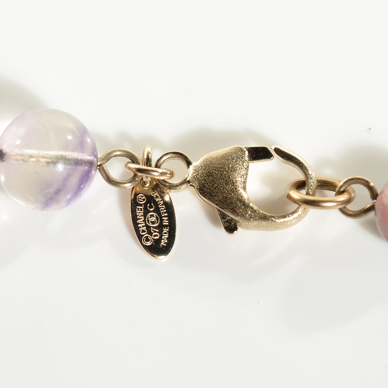 Chanel Beaded Pearl CC Long Strand Necklace Gold Multicolor 4 of 4