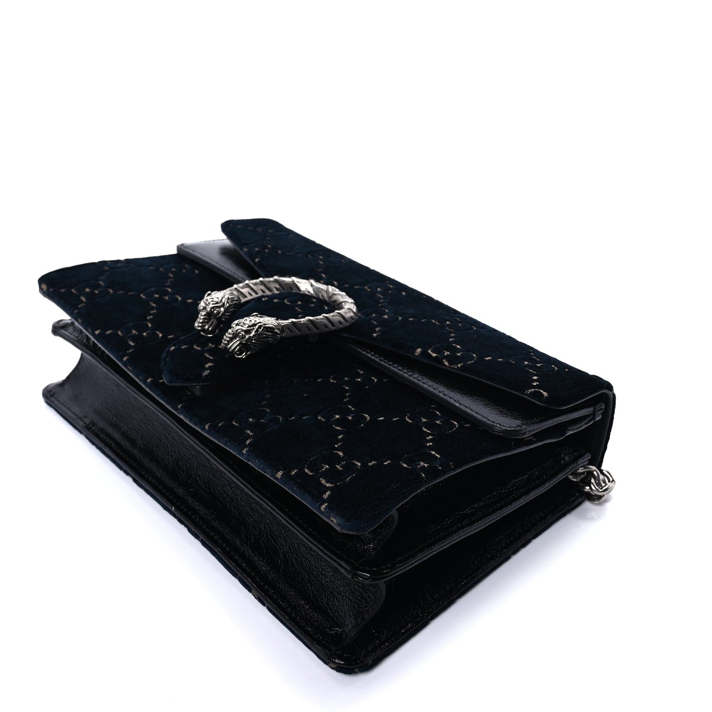 Velvet Skipper GG Monogram Small Dionysus Shoulder Bag  Blue Beige Black