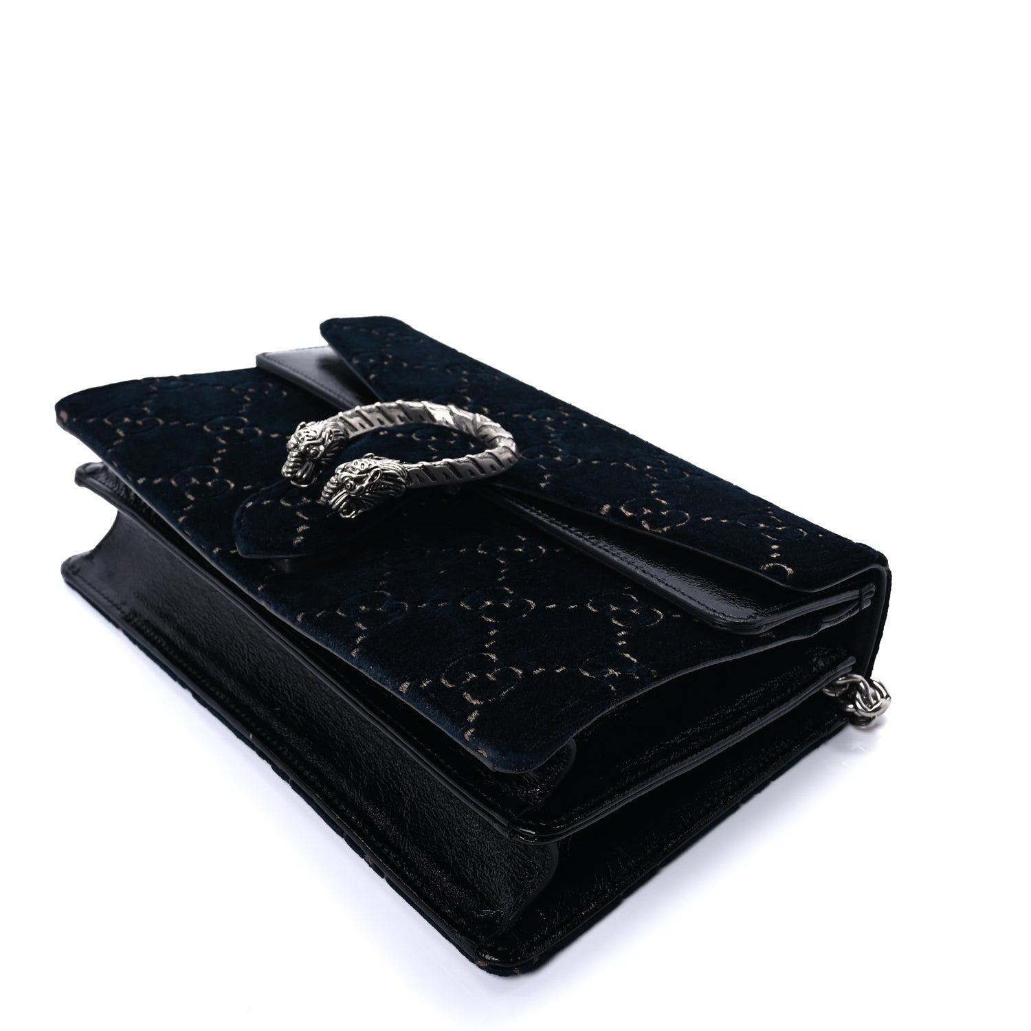 Gucci Velvet Skipper GG Monogram Small Dionysus Shoulder Bag  Blue Beige Black 8 of 8