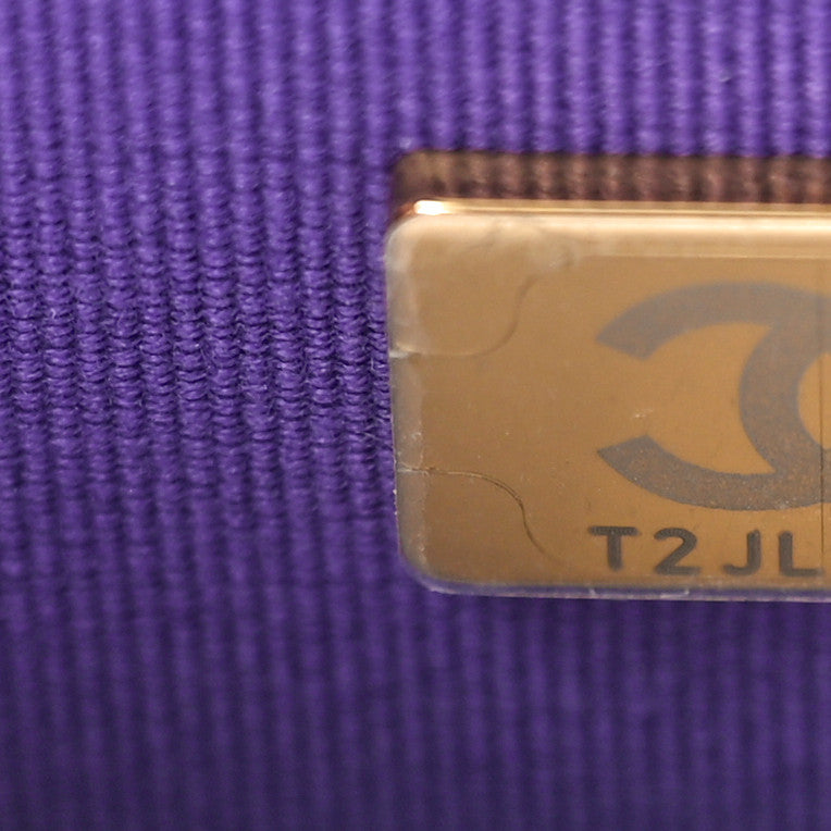 Tweed Sequin Quilted Baywatch Top Handle Flap Purple