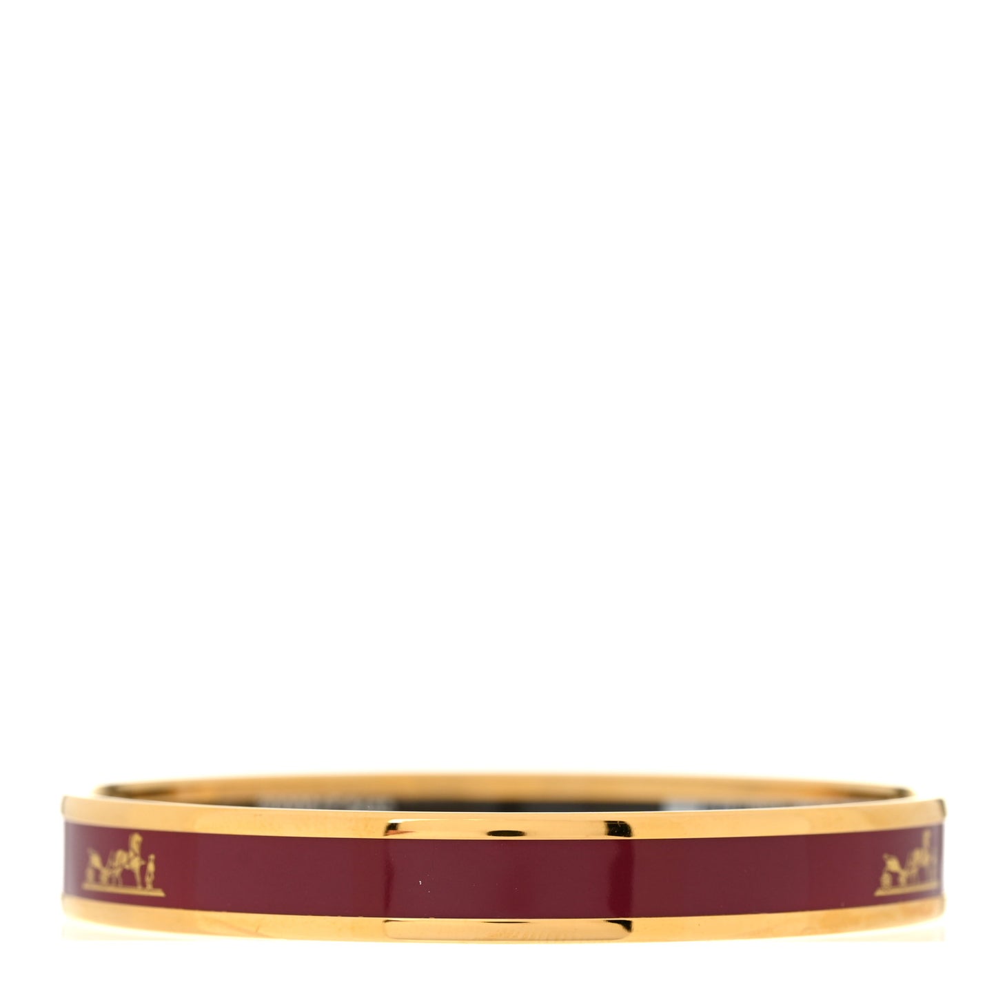 Enamel Printed Narrow Caleche Bracelet 65 Rouge De Chine
