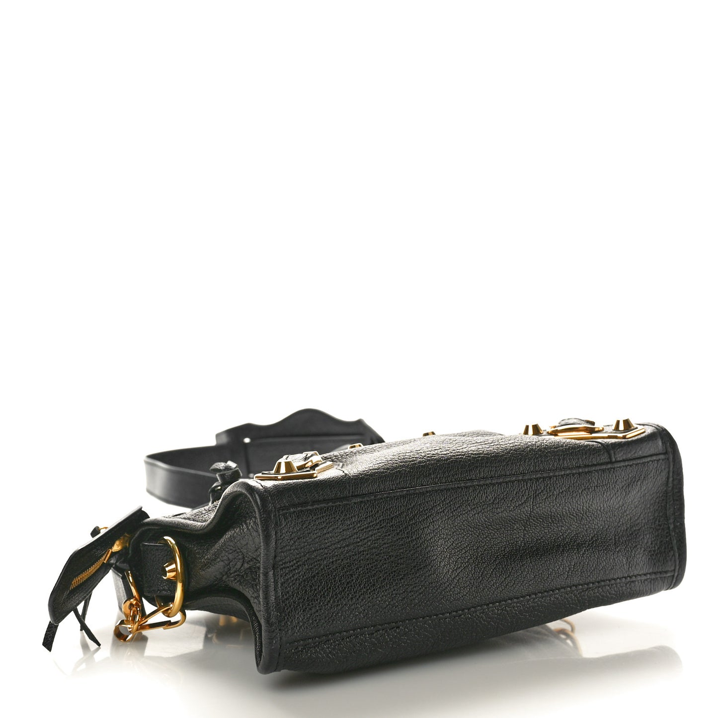 Chevre Gold Metallic Edge Hardware Mini City Black