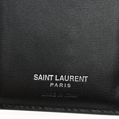 Saint Laurent Smooth Calfskin Cassandre Credit Card Wallet Black 6 of 11