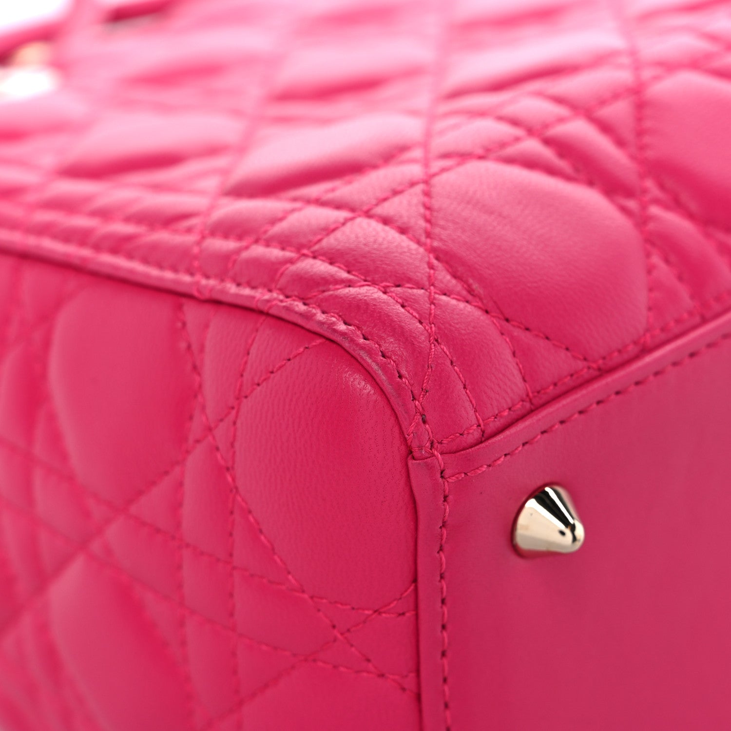 Christian Dior Lambskin Cannage Medium Lady Dior Fuchsia 7 of 10