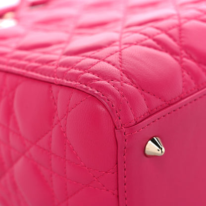 Christian Dior Lambskin Cannage Medium Lady Dior Fuchsia 7 of 10