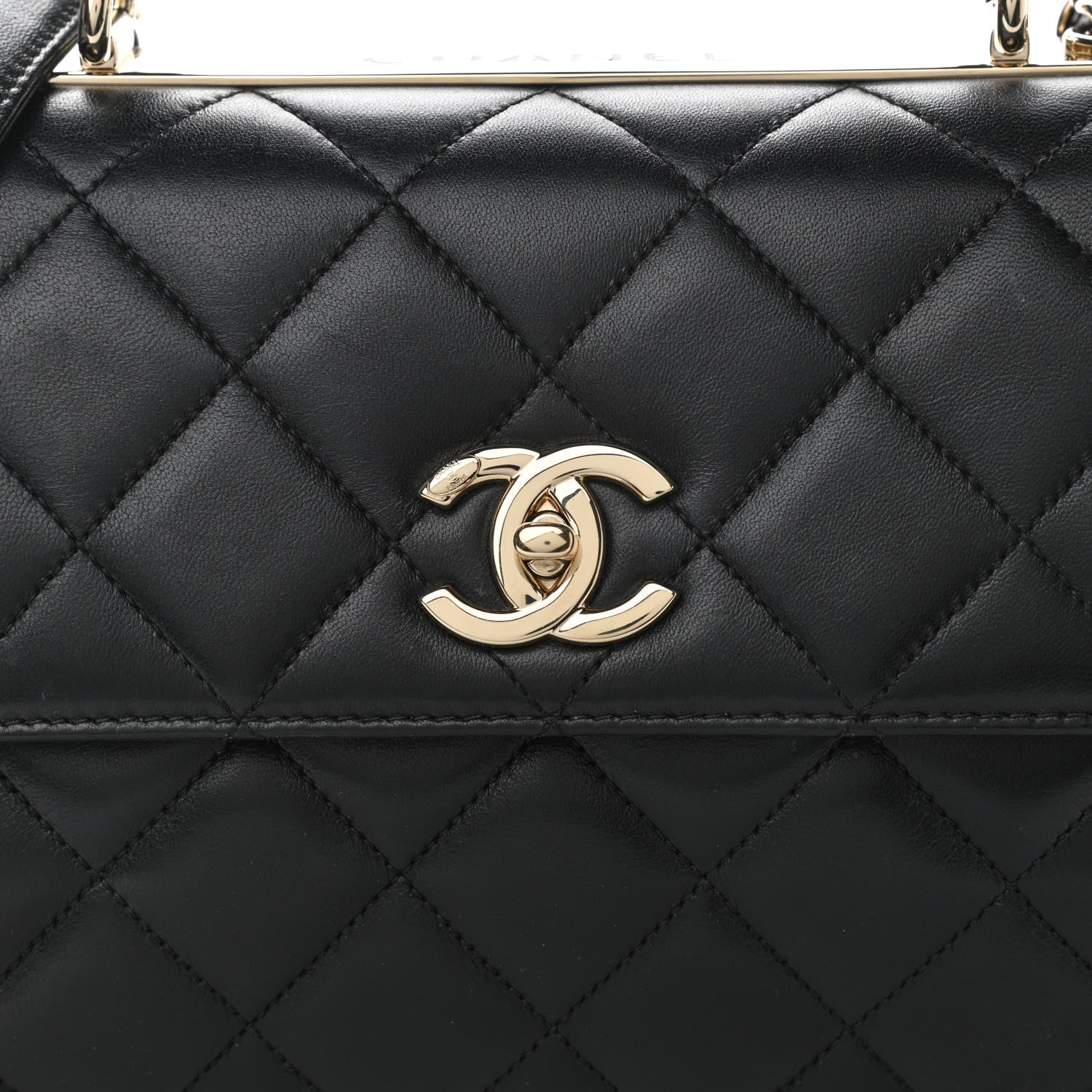 Chanel Lambskin Quilted Small Trendy CC Dual Handle Flap Bag Black 7 of 11