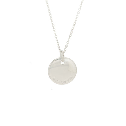 Tiffany Sterling Silver Mom Disc Pendant Necklace 6 of 6