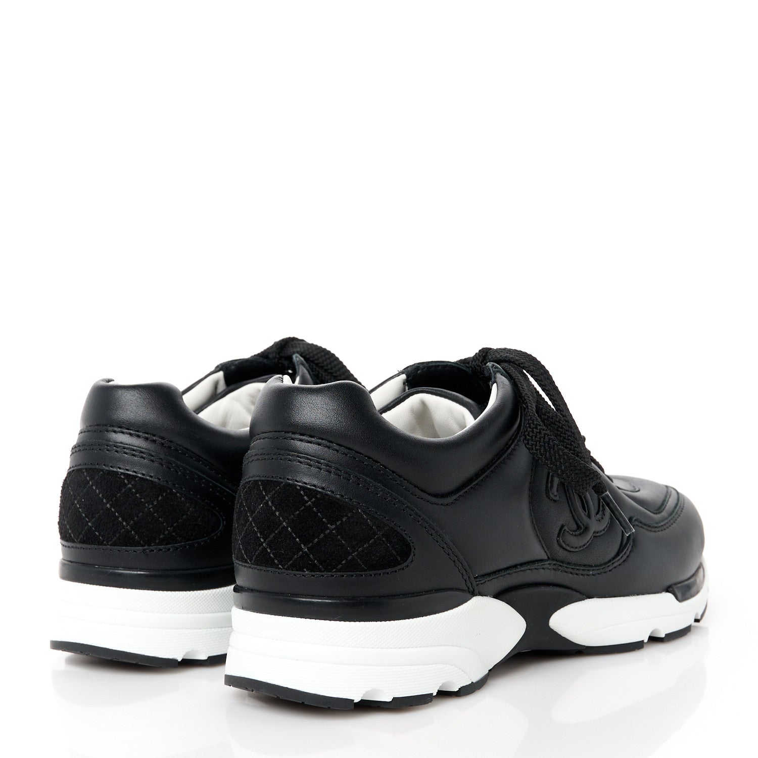 Chanel Calfskin CC Sneakers 35 Black 4 of 9
