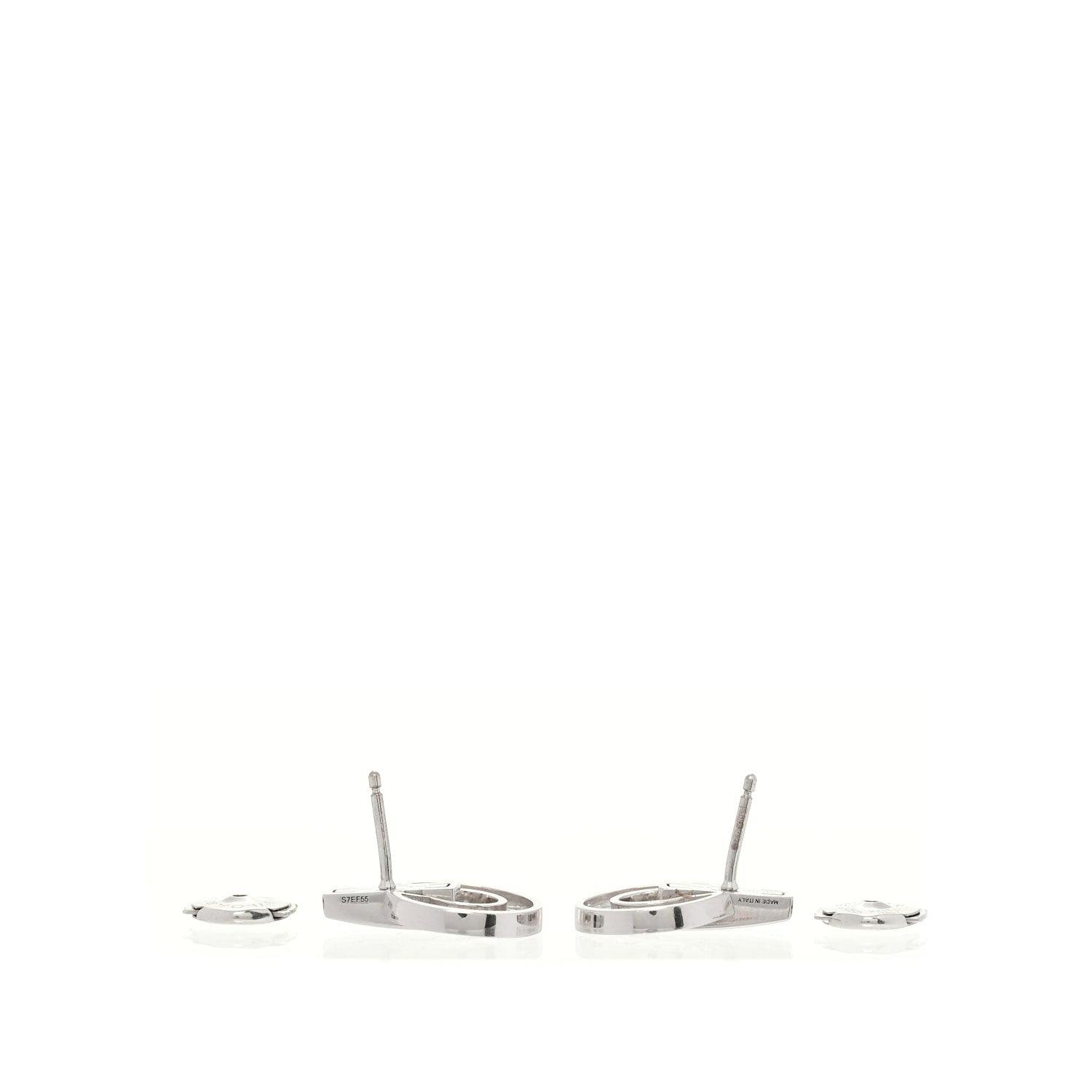 FASHIONPHILE 18K White Gold Diamond BVLGARI BVLGARI Openwork Earrings 5 of 5