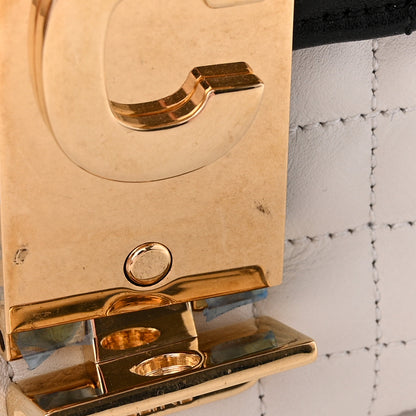 Celine Calfskin Quilted Medium C Bag Black White 13 of 15