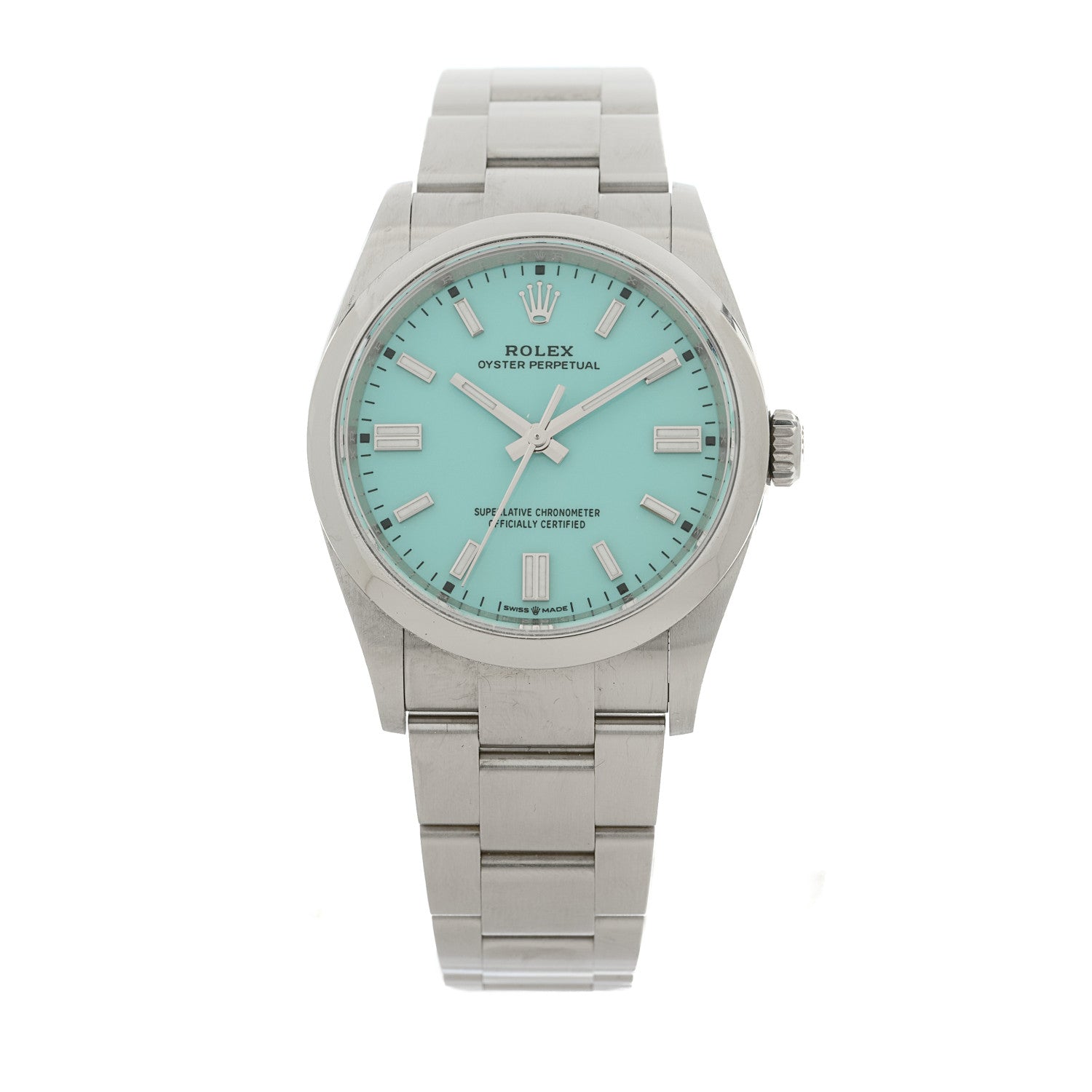 Rolex Stainless Steel 36mm Oyster Perpetual Watch Turquoise 126000 1 of 5