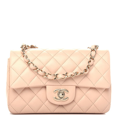 Chanel Lambskin Quilted Mini Rectangular Flap Beige 1 of 11