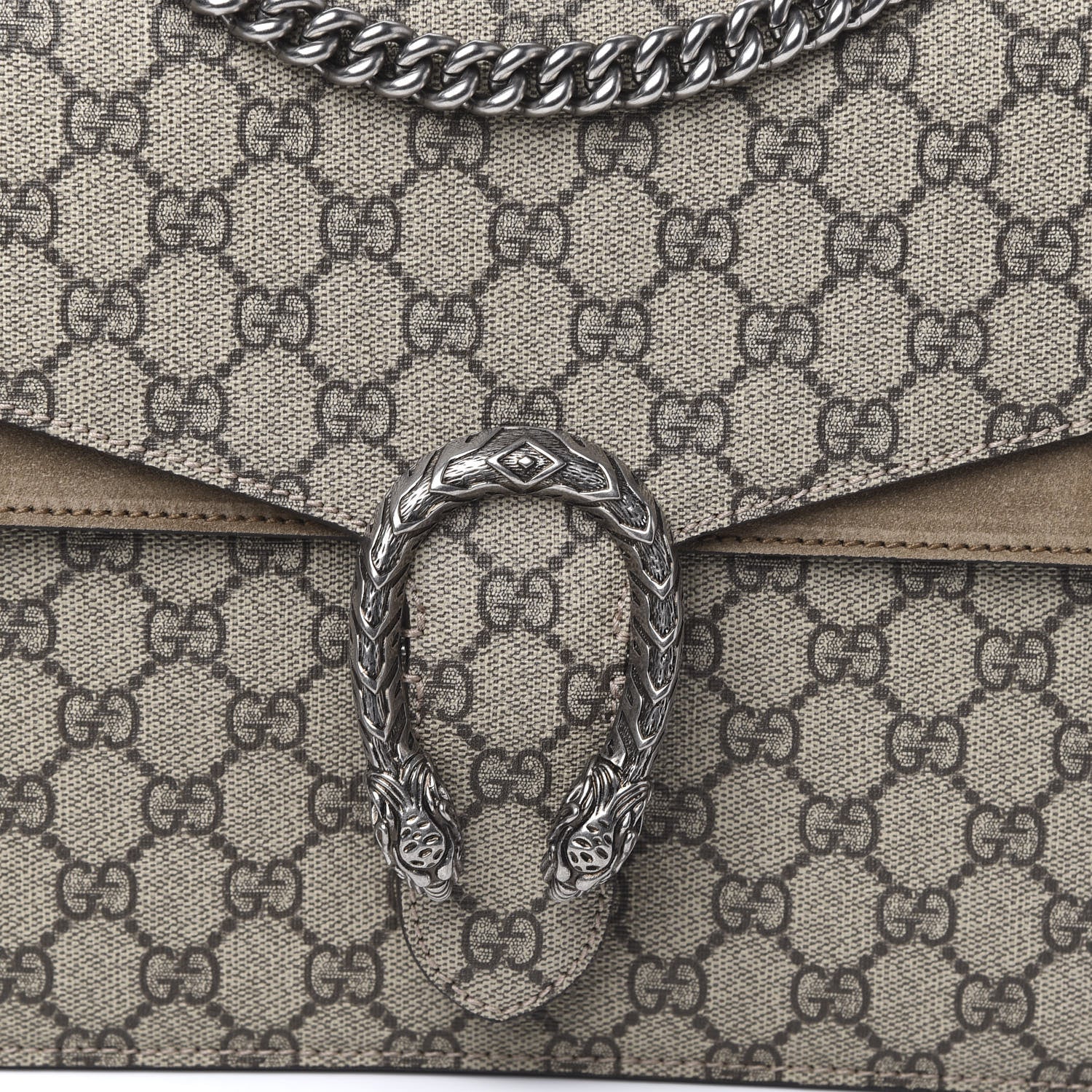 Gucci GG Supreme Monogram Medium Dionysus Shoulder Bag Taupe 10 of 11