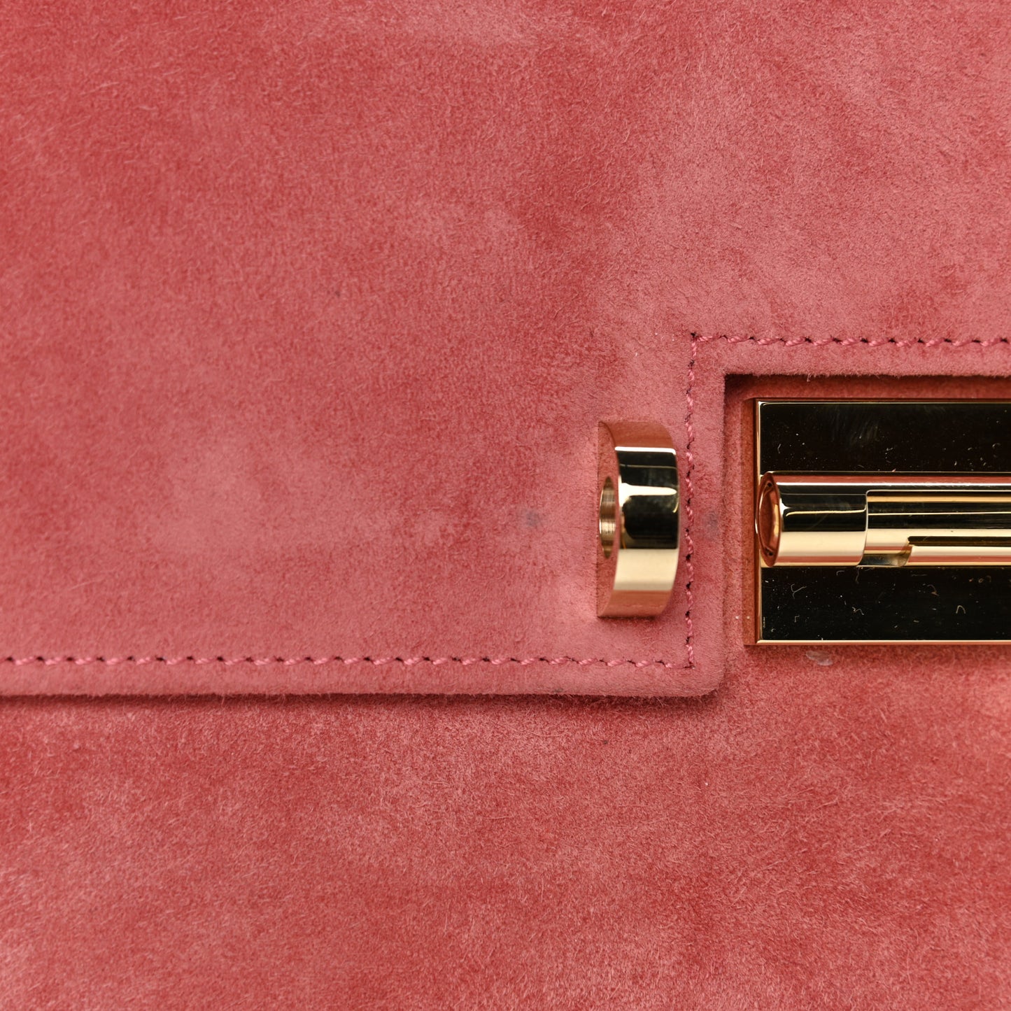 Veau Doblis Verrou Clutch Rose Indienne
