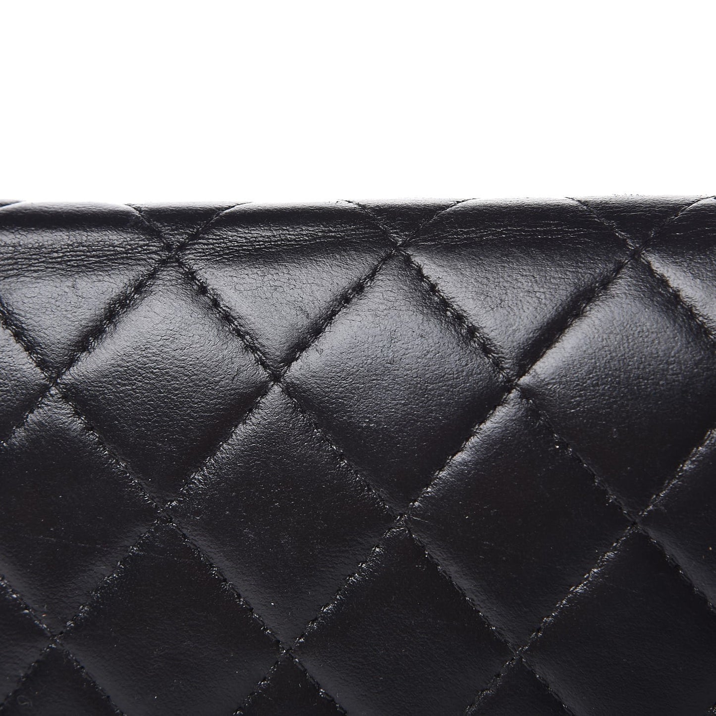 Lambskin Quilted Yen Wallet Black