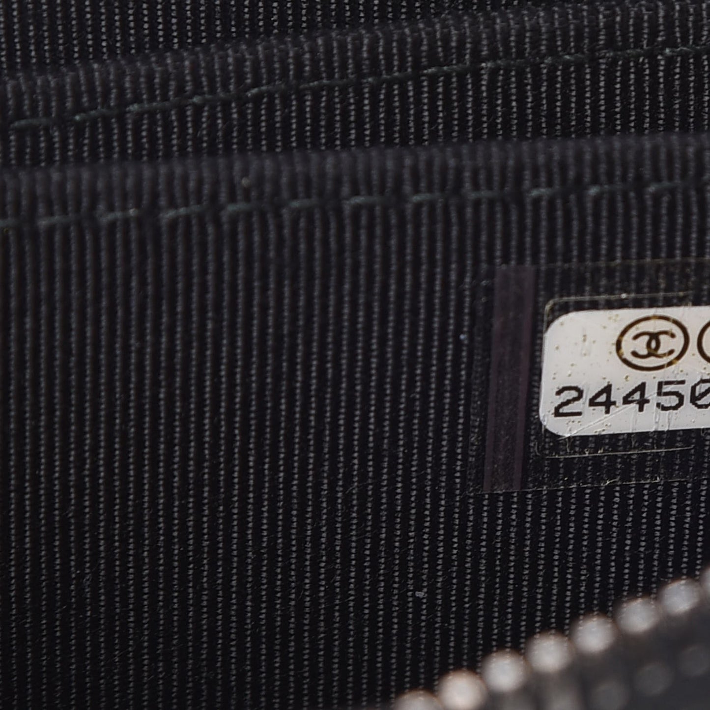 Iridescent Caviar Chevron Quilted Zip Around Coin Purse Black
