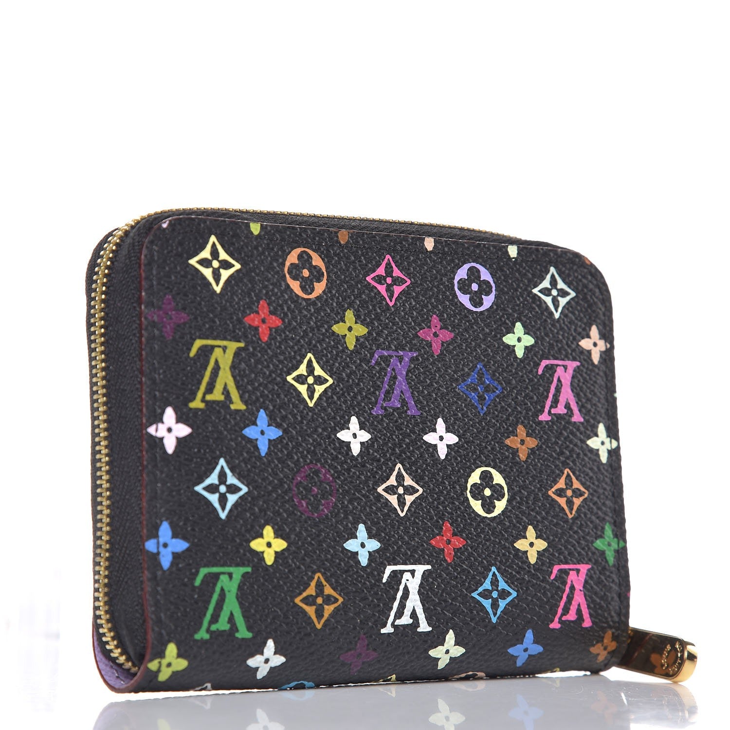 Louis Vuitton Monogram Multicolor Zippy Coin Purse Black Violet 3 of 7