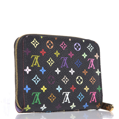 Louis Vuitton Monogram Multicolor Zippy Coin Purse Black Violet 3 of 7