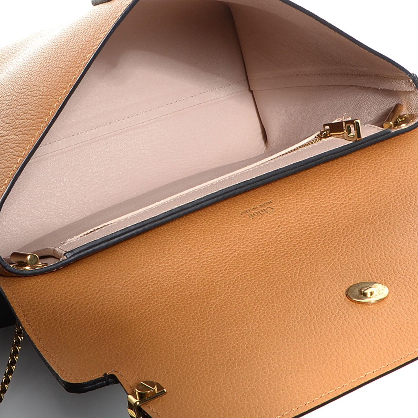 Calfskin Medium Clare Shoulder Bag Teak Brown