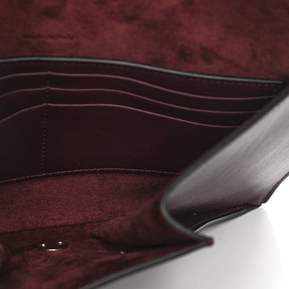 Celine Smooth Calfskin Clutch on Chain Burgundy 5 of 7