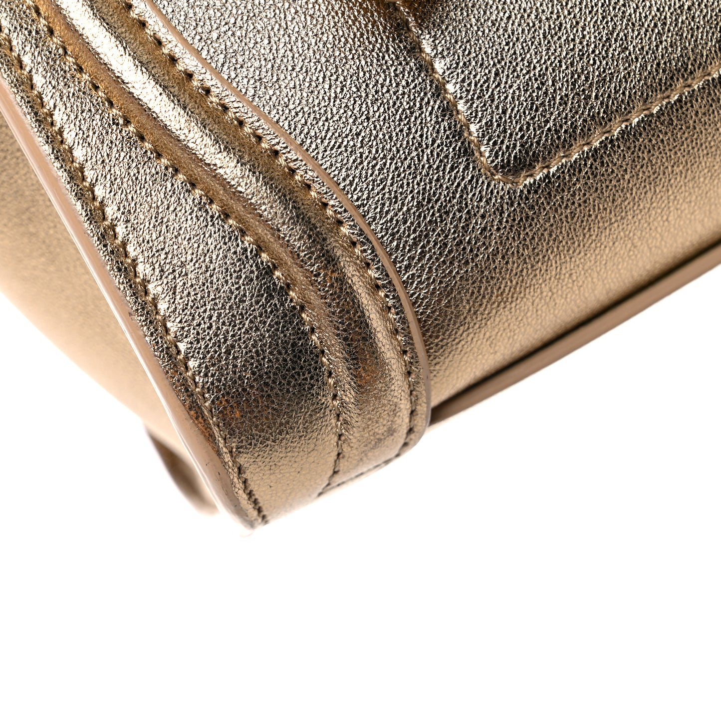 Laminated Lambskin Nano Luggage Gold