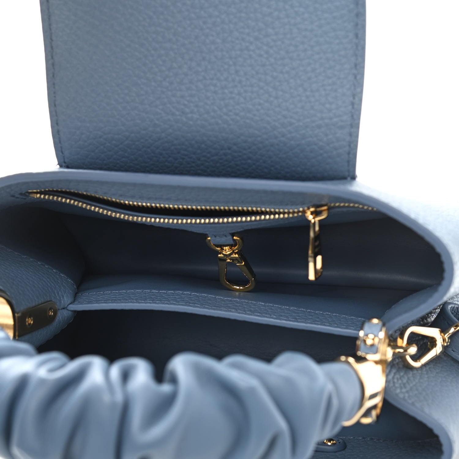 Louis Vuitton Taurillon Scrunchie Capucines BB Blue 6 of 10