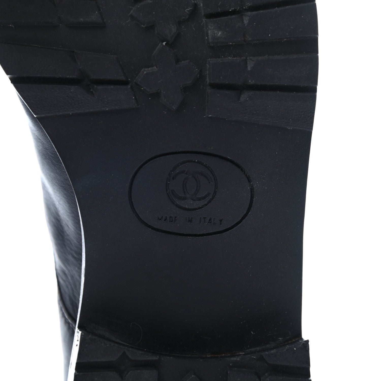 Chanel Calfskin Lace Up Combat Boots 36.5 Black 6 of 7