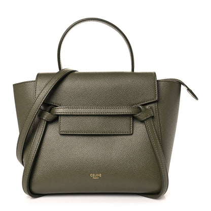 Celine Grained Calfskin Nano Belt Bag Army Green 1 of 9
