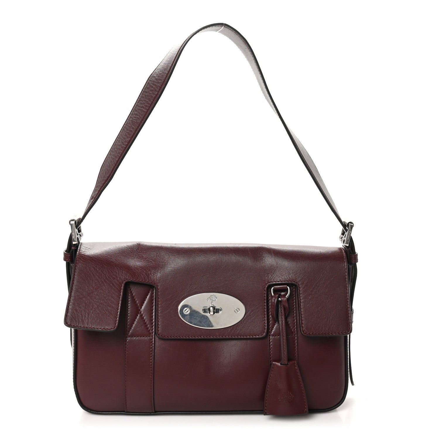 Mulberry Shiny Smooth Calfskin East West Bayswater Black Cherry 1 of 7