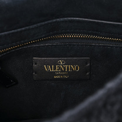 Valentino Garavani Cashmere Knit Medium Roman Stud Shoulder Bag Grey 6 of 10