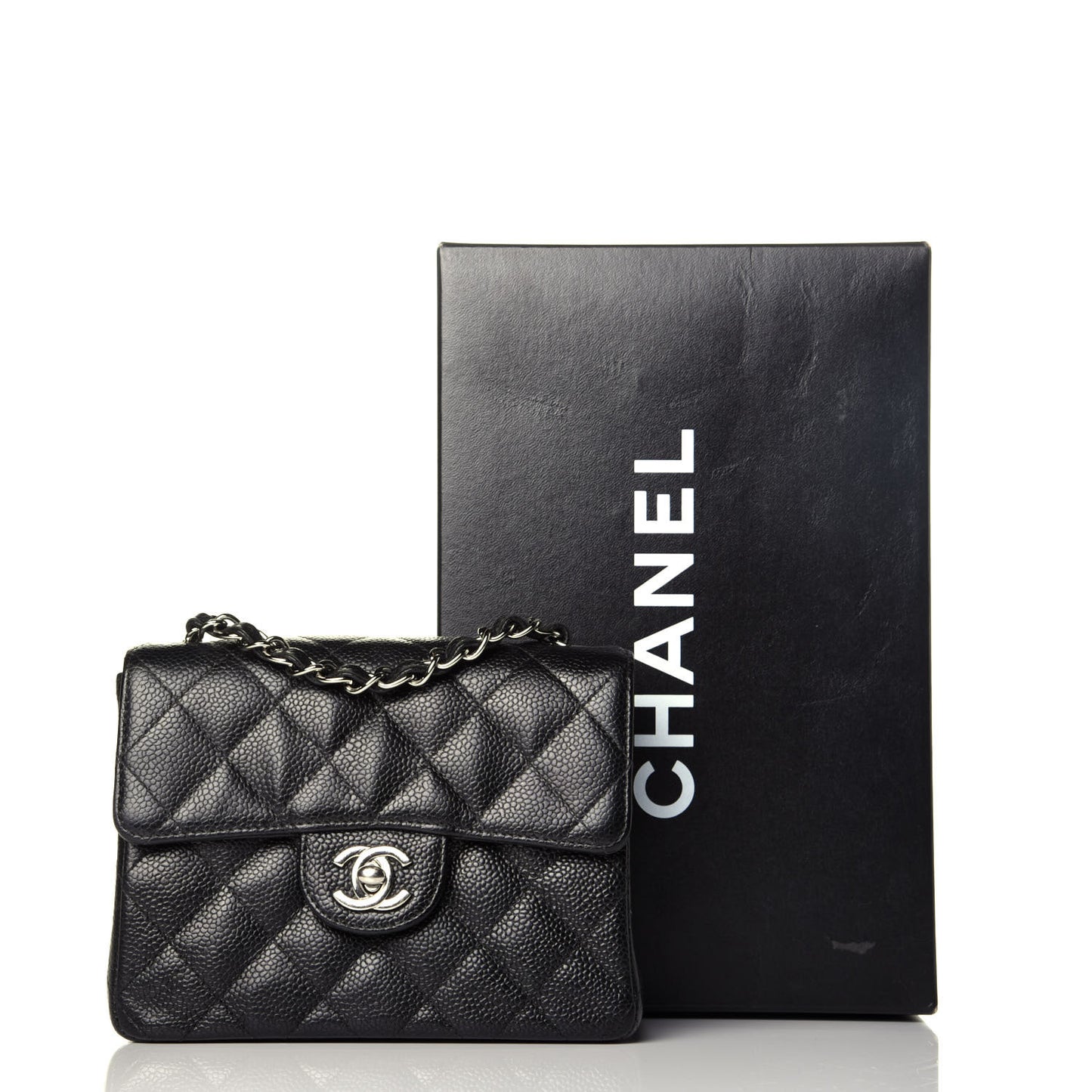 Caviar Quilted Mini Square Flap Black